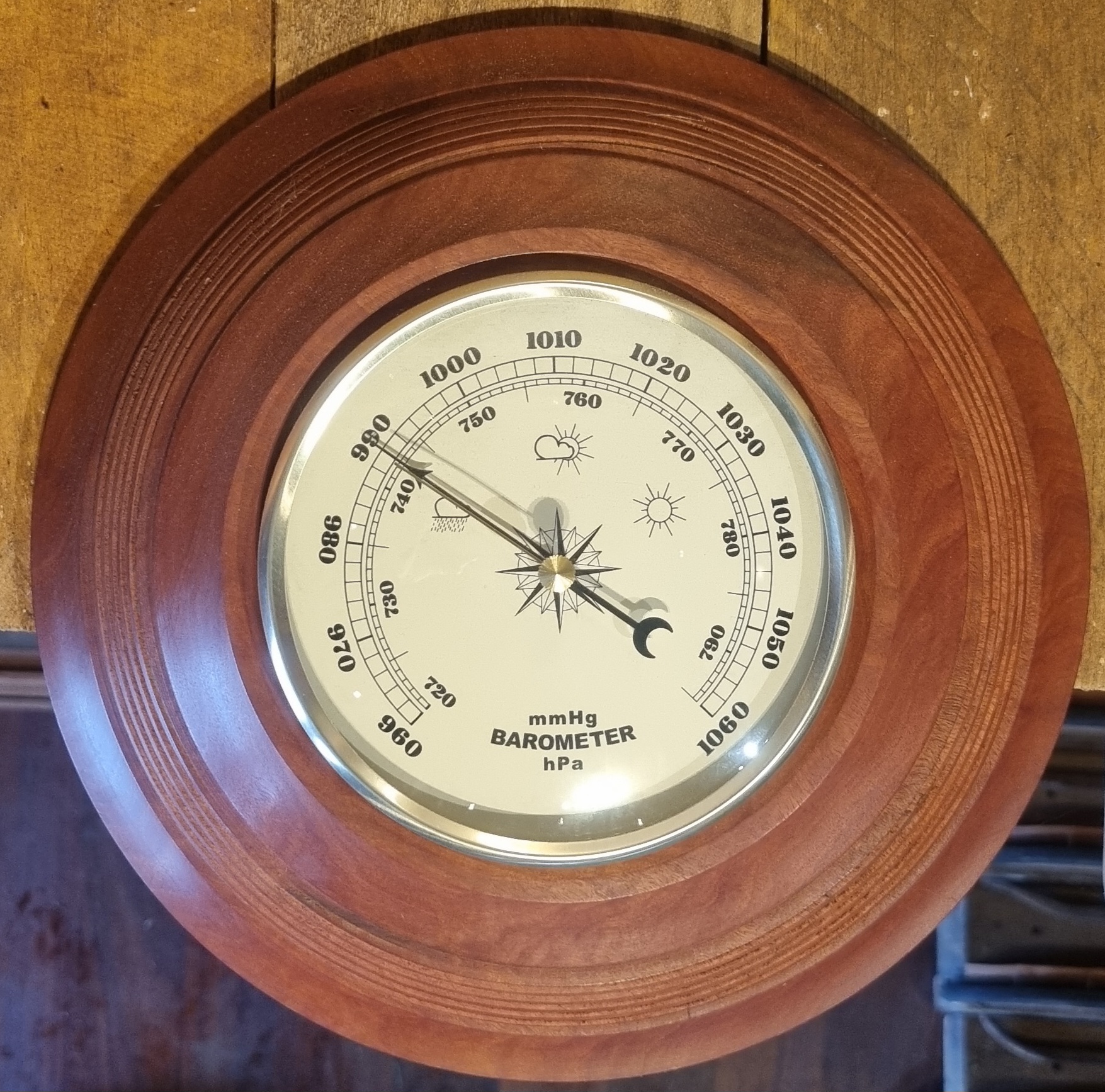 Redwood Log Barometer
